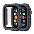 2 in 1 Screen Tempered Glass Film Protective Case For Apple Watch Series 6 / 5 / 4 / SE 44mm(Dark...