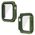 2 in 1 Screen Tempered Glass Film Protective Case For Apple Watch Series 3 & 2 & 1 38mm(Army Green)