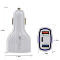 308 3 in 1 Cigarette Lighter Conversion Plug Multi-function USB Car Fast Charger(White)