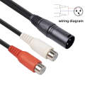 3713 3pin XLR Male to 2 x RCA Female Audio Cable, Length: 20cm