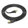 hoco US07 Category 6 Pure Copper Gigabit Flat Cable, Length:5m(Black)