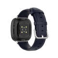 For Fitbit Versa 4 / Sense 2 Genuine Leather Watch Band(Navy Blue)