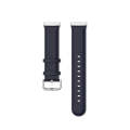 For Fitbit Versa 4 / Sense 2 Genuine Leather Watch Band(Navy Blue)