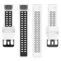For Garmin Descent G1 / Coros Vertix 22mm Quick Release Double Row Silicone Watch Band(White Black)