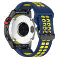 For Garmin Descent G1 / Coros Vertix 22mm Quick Release Double Row Silicone Watch Band(Blue Yellow)