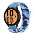 For Samsung Galaxy Watch5 40mm/44mm / Watch5 Pro Camo Nylon Loop Watch Band(Blue Camouflage)