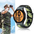 For Samsung Galaxy Watch5 40mm/44mm / Watch5 Pro Camo Nylon Loop Watch Band(Dark Green Camouflage)