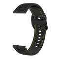 For Samsung Galaxy Watch5 40mm/44mm / Watch5 Pro Two-color Stitching Silicone Watch Band(Black+Ye...