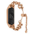 For Xiaomi Mi Band 5 / 6 Bead Steel Chain Metal Watch Band(Rose Gold)