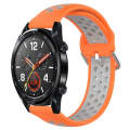 For Huawei Watch GT 46mm / 42mm 22mm Clasp Two Color Sport Watch Band(Orange + Grey)