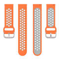 For Huawei Watch GT 46mm / 42mm 22mm Clasp Two Color Sport Watch Band(Orange + Grey)