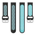 For Huawei Watch GT 46mm / 42mm 22mm Clasp Two Color Sport Watch Band(Black + Mint Green)
