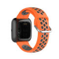 For Fitbit Versa 2 / Versa / Versa Lite 23mm Clasp Two Color Sport Watch Band(Orange + Grey)