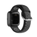 For Fitbit Versa 2 / Versa / Versa Lite 23mm Clasp Two Color Sport Watch Band(Black + Grey)