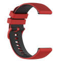 For Suunto 5 Peak Small Plaid Texture Two-color Silicone Watch Band(Red Black)