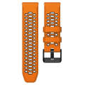 For Suunto 7 Three Rows Holes Silicone Watch Band(Orange Black)