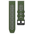 For Suunto 7 Three Rows Holes Silicone Watch Band(Army Green Black)