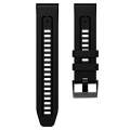 For Garmin Fenix 7 Quick Release Silicone Leather Watch Band(Black)
