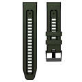 For Garmin Fenix 7 Quick Release Silicone Leather Watch Band(Army Green)