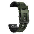 For Garmin Fenix 7 Quick Release Silicone Leather Watch Band(Army Green)