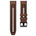 For Garmin Fenix 7 Quick Release Silicone Leather Watch Band(Brown)