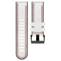 For Garmin Fenix 7X Tricolor Stitching Silicone Leather Watch Band(White)