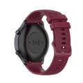 For Xiaomi Watch Color 22mm Small Plaid Texture Silicone Wrist Strap Watchband(Wine Red)