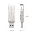 Lenovo Thinkplus MU252 USB 3.1 + USB-C / Type-C Flash Drive, Memory:64GB (Silver)