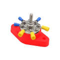 1/4 inch M6 RV Yacht 8-way Terminal Stud with 2 M5x20 Screws + 16pcs Terminals(Red)