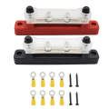 CP-3120 1 Pair 150A 12-48V RV Yacht Single-row 2-way Busbar with 8pcs Terminals(Black + Red)