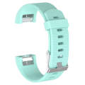 For Fitbit Charge 2 Common Texture Silicone  Watch Band with Buckle, Size:S(Mint Green)