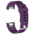 For Fitbit Charge 2 Common Texture Silicone  Watch Band with Buckle, Size:L(Purple)