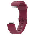 For Fitbit Inspire / Inspire HR Glossy Surface Silicone  Watch Band, Size:S(Wine Red)