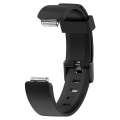 For Fitbit Inspire / Inspire HR Glossy Surface Silicone  Watch Band, Size:L(Black)