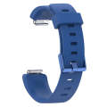 For Fitbit Inspire / Inspire HR Glossy Surface Silicone  Watch Band, Size:L(Dark Blue)