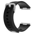 For Fitbit Ionic Herringbone Texture Silicone  Watch Band with Buckle, Size:L(Black)