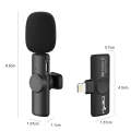 HXSJ F18 2.4G 8 Pin Noise Reduction Lavalier Wireless Microphone(Black)