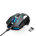 HXSJ T300 7 Keys 2400DPI 2.4G Colorful Luminous Wireless Mouse(Black)