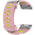 For Fitbit Ionic Two-tone Silicone  Watch Band with Buckle & Connector(Pink + Yellow)