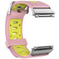 For Fitbit Ionic Two-tone Silicone  Watch Band with Buckle & Connector(Pink + Yellow)