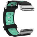 For Fitbit Ionic Two-tone Silicone  Watch Band with Buckle & Connector(Black + Green)