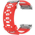 For Fitbit Ionic Two-tone Silicone  Watch Band with Buckle & Connector(Red + White)