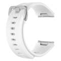 For Fitbit Ionic Twill Texture Silicone  Watch Band with Buckle, Size:S(White)