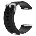 For Fitbit Ionic Twill Texture Silicone  Watch Band with Buckle, Size:S(Black)