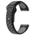 For Fitbit Versa Two-tone Silicone  Watch Band(Black + Grey)