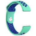 For Fitbit Versa Two-tone Silicone  Watch Band(Green + Blue)