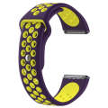 For Fitbit Versa Two-tone Silicone  Watch Band(Purple + Yellow)