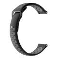 For Garmin Fenix Chronos Two-colors Replacement Wrist Strap Watchband(Black Grey)