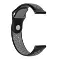 For Garmin Fenix Chronos Two-colors Replacement Wrist Strap Watchband(Black White)