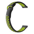 For Garmin Fenix Chronos Two-colors Replacement Wrist Strap Watchband(Black Lime)